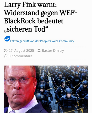 Larry Fink - Widerstand gegen WEF-BlackRock